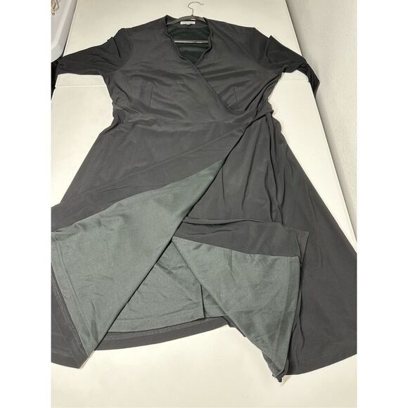 Cintas JERSEY WRAP DRESS Black Size 1X Lined Vneck - Picture 13 of 16